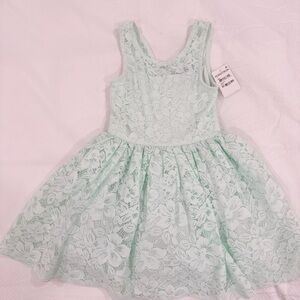 Girls’ Mint Green Lace Dress Size 7 New